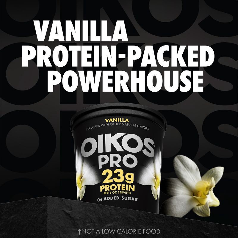 slide 3 of 12, Oikos Pro Vanilla Greek Yogurt - 23g Protein 32oz, 23 gram, 32 oz
