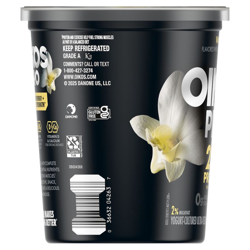 slide 12 of 12, Oikos Pro Vanilla Greek Yogurt - 23g Protein 32oz, 23 gram, 32 oz