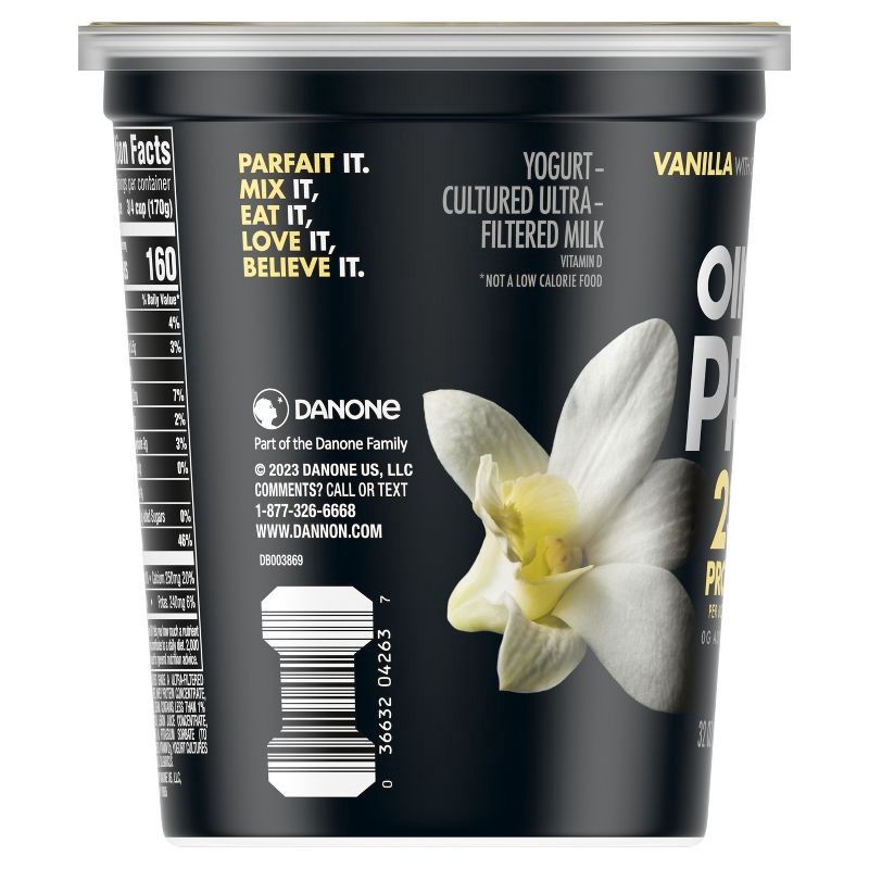 slide 12 of 12, Oikos Pro Vanilla Greek Yogurt - 23g Protein 32oz, 23 gram, 32 oz