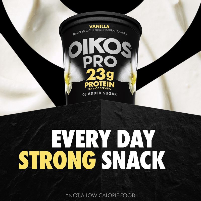 slide 6 of 12, Oikos Pro Vanilla Greek Yogurt - 23g Protein 32oz, 23 gram, 32 oz