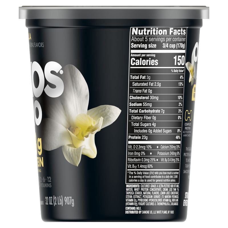 slide 10 of 12, Oikos Pro Vanilla Greek Yogurt - 23g Protein 32oz, 23 gram, 32 oz