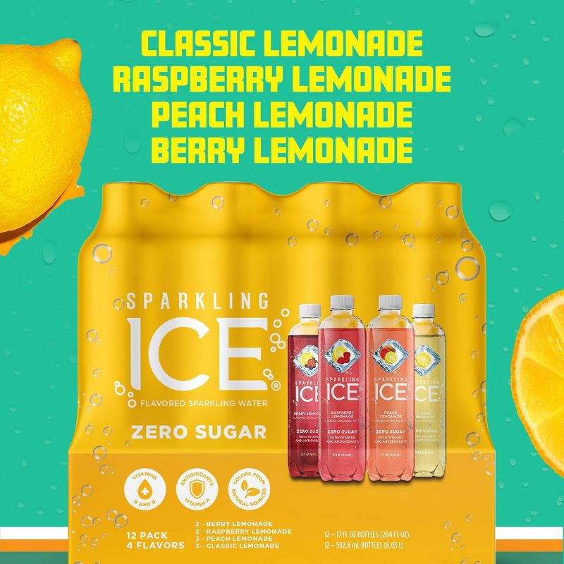 slide 2 of 10, Sparkling Ice Lemonade Variety Pack - 12pk/17 fl oz Bottles, 12 ct; 17 fl oz