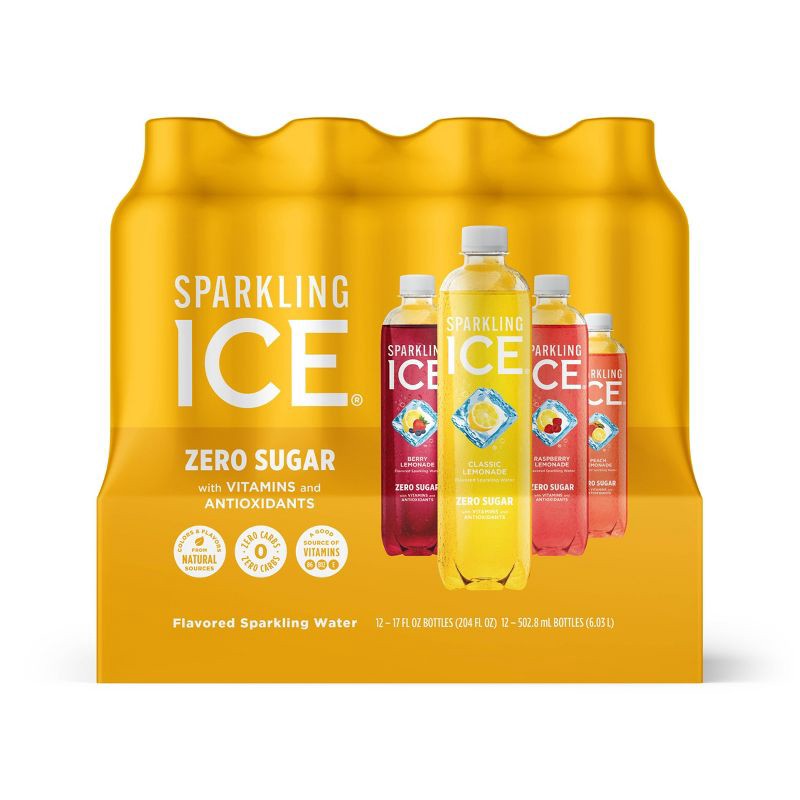 slide 1 of 10, Sparkling Ice Lemonade Variety Pack - 12pk/17 fl oz Bottles, 12 ct; 17 fl oz