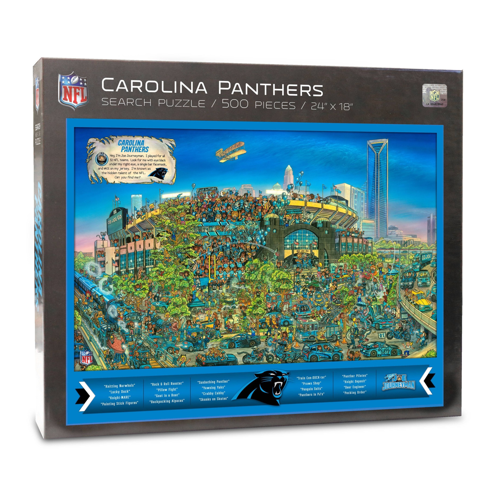 slide 1 of 4, NFL Carolina Panthers Joe Journeyman 500pc Puzzle, 500 ct