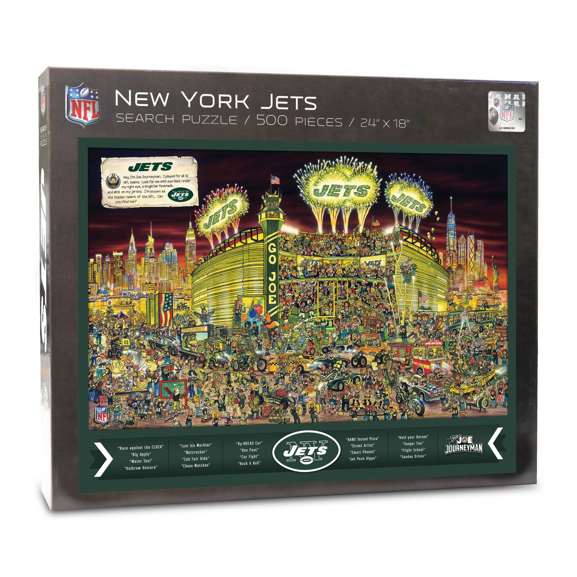 slide 1 of 4, NFL New York Jets Joe Journeyman 500pc Puzzle, 500 ct