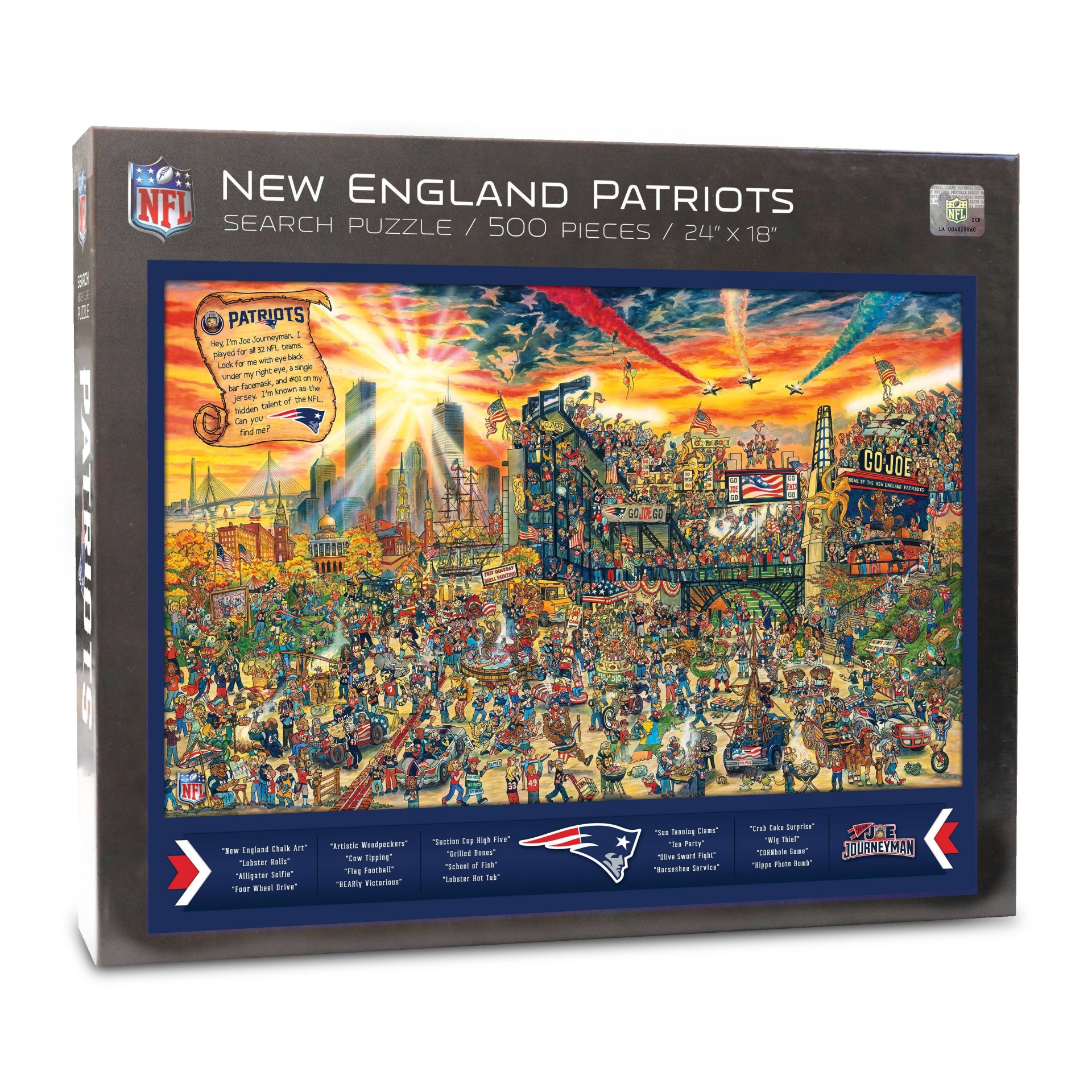 slide 1 of 4, NFL New England Patriots Joe Journeyman 500pc Puzzle, 500 ct