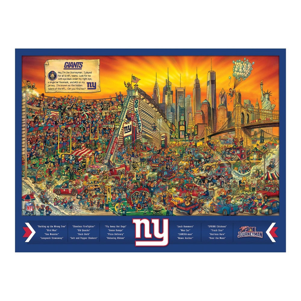 slide 4 of 4, NFL New York Giants Joe Journeyman 500pc Puzzle, 500 ct