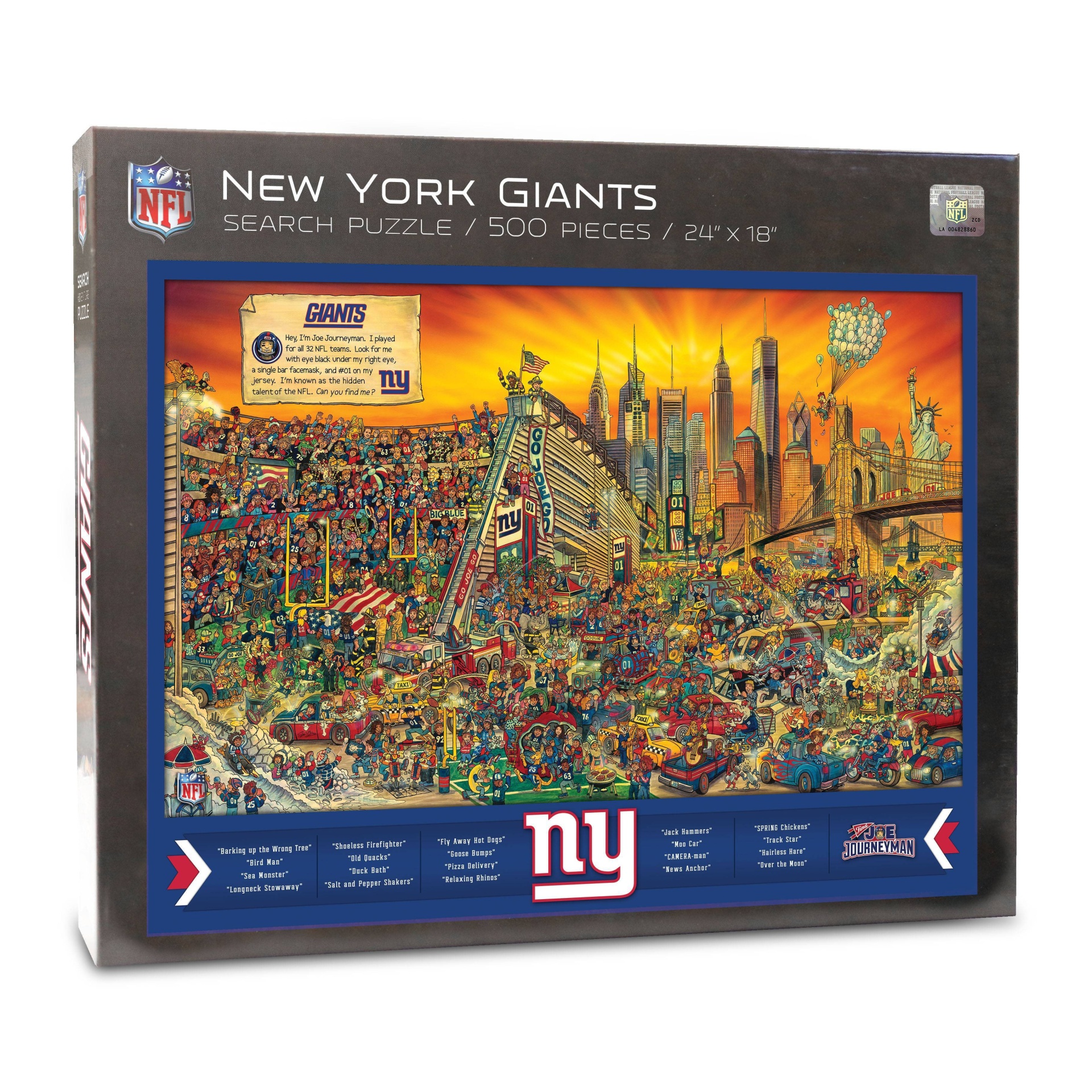 slide 1 of 4, NFL New York Giants Joe Journeyman 500pc Puzzle, 500 ct