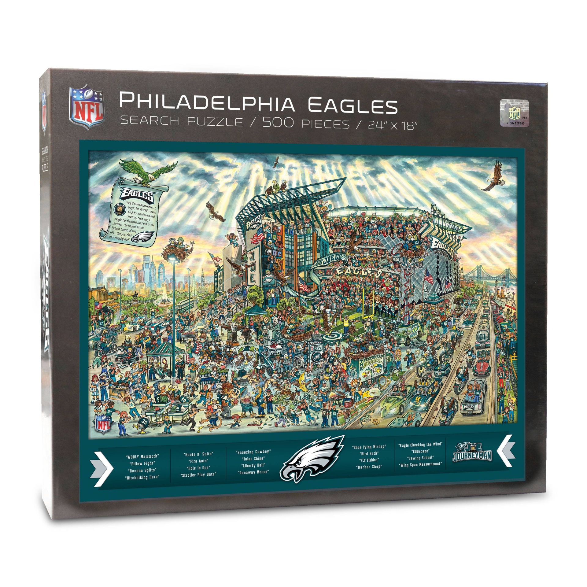 slide 1 of 4, NFL Philadelphia Eagles Joe Journeyman 500pc Puzzle, 500 ct