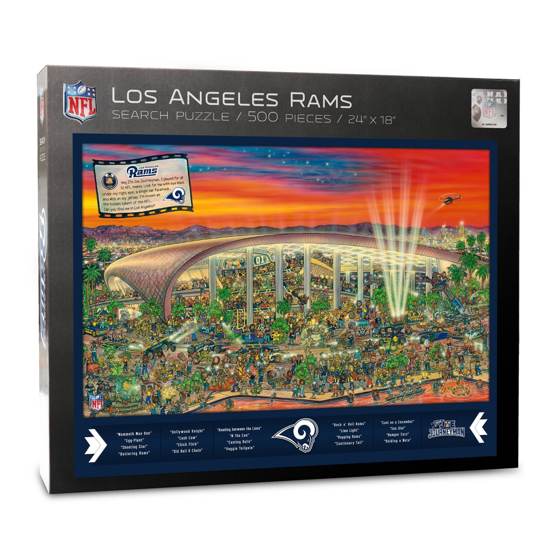 slide 1 of 4, NFL Los Angeles Rams Joe Journeyman 500pc Puzzle, 500 ct