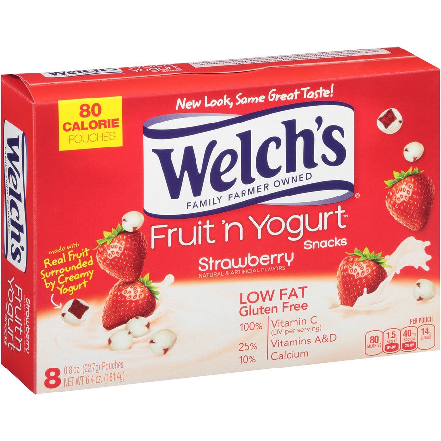 slide 2 of 9, Welch's Strawberry Fruit 'n Yogurt Snacks 8-0.8 oz. Pouches, 8 ct; 08 oz