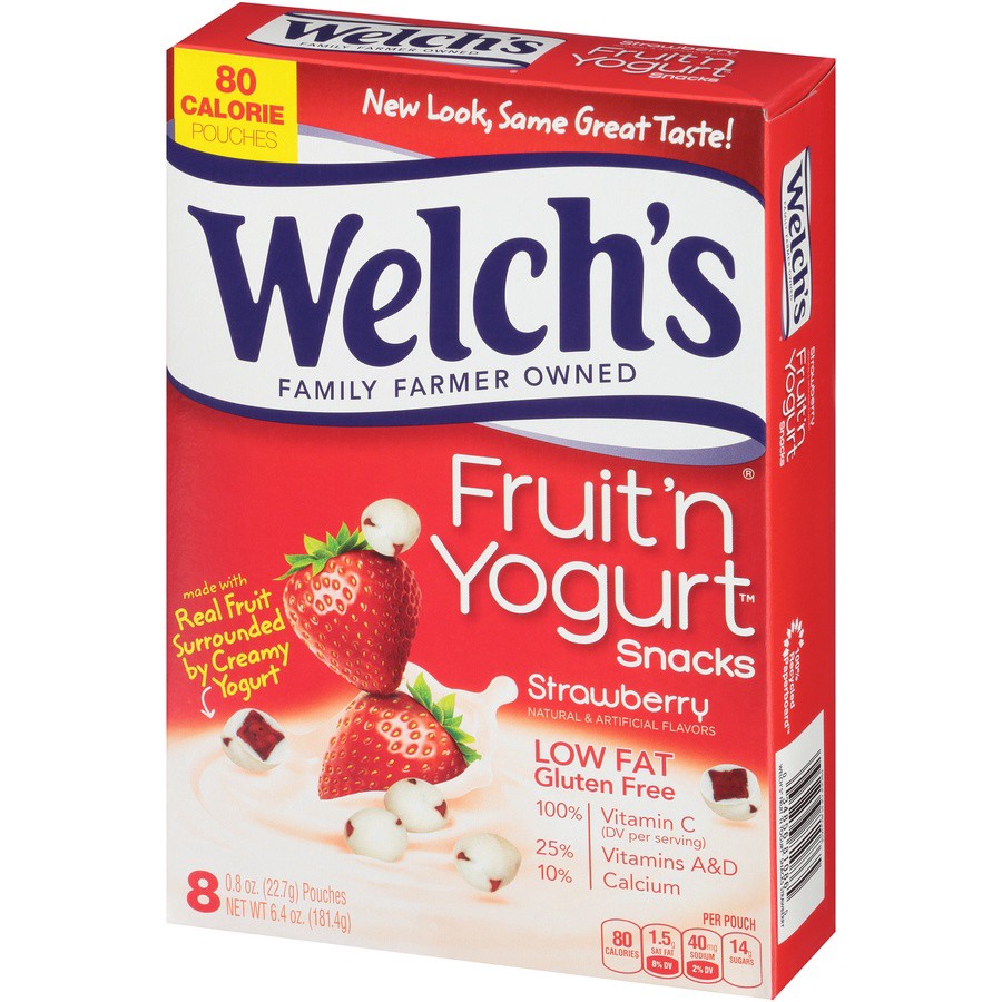 slide 3 of 9, Welch's Strawberry Fruit 'n Yogurt Snacks 8-0.8 oz. Pouches, 8 ct; 08 oz