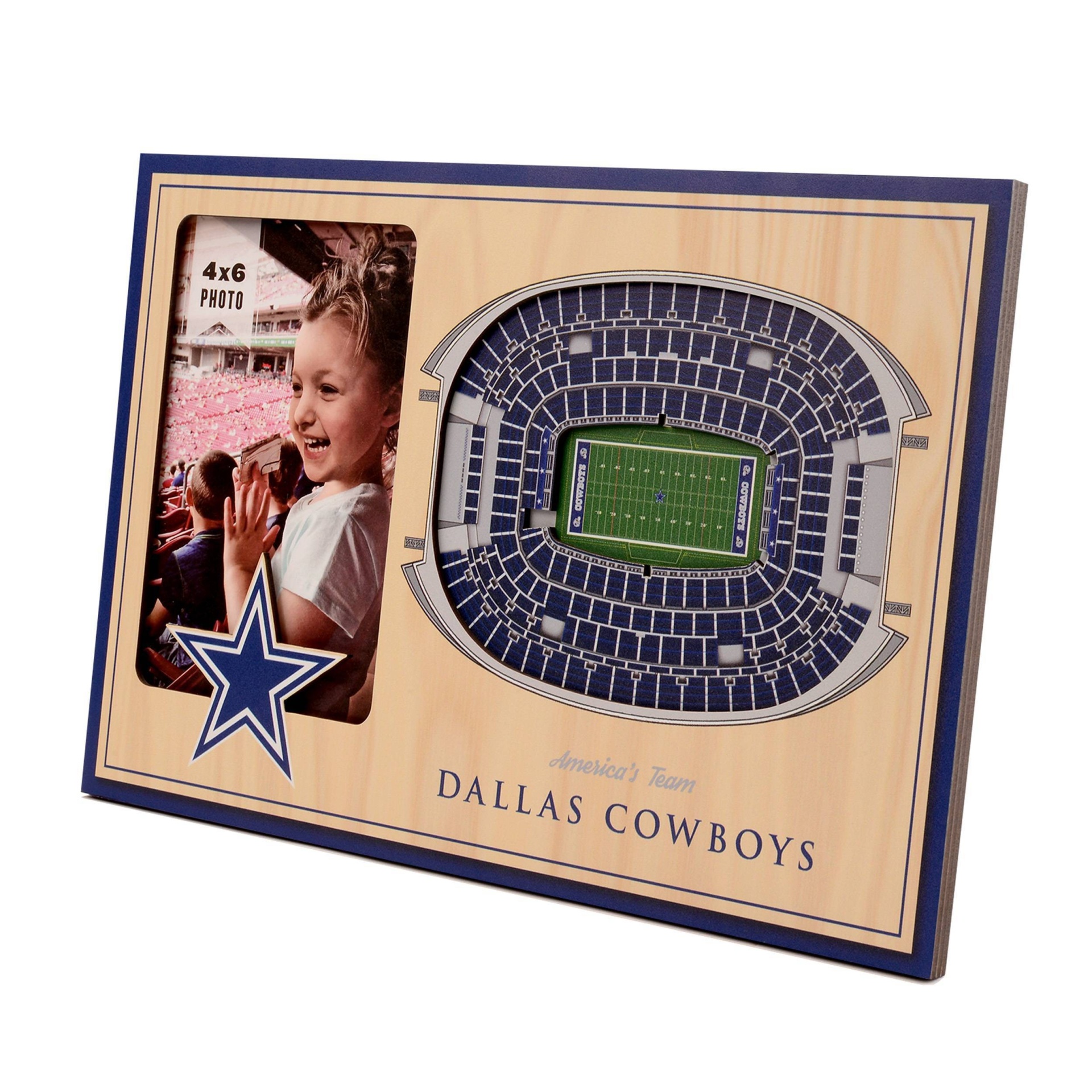 slide 1 of 5, NFL Dallas Cowboys 4"x6" 3D Stadium View Picture Frame, 1 ct