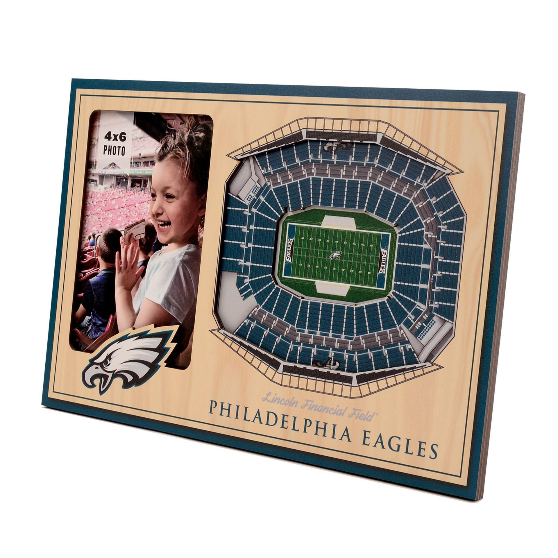 slide 1 of 5, NFL Philadelphia Eagles 4"x6" 3D Stadium View Picture Frame, 1 ct