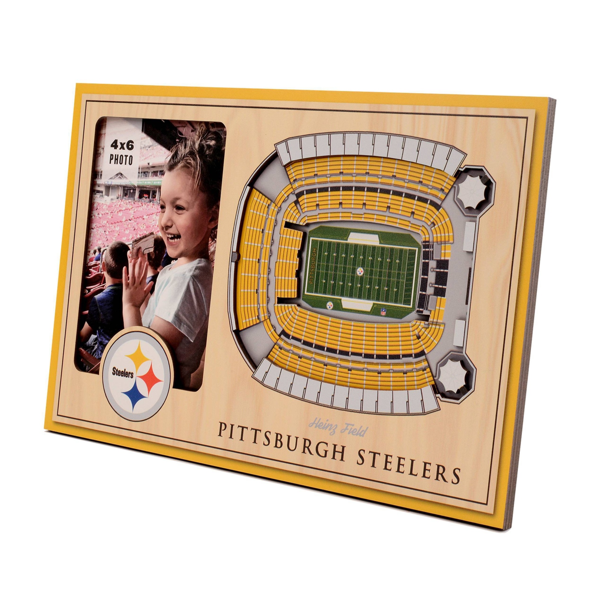 slide 1 of 5, NFL Pittsburgh Steelers 4"x6" 3D Stadium View Picture Frame, 1 ct