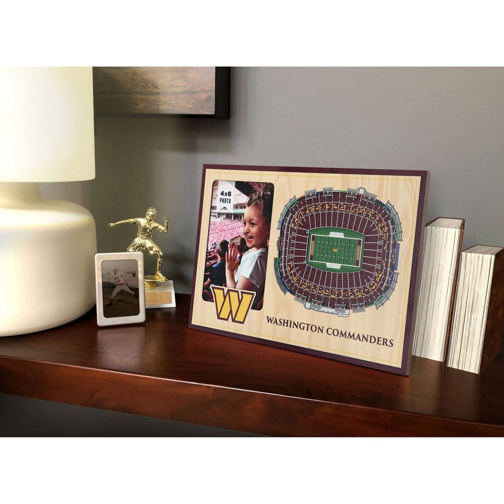 slide 2 of 5, NFL Washington Commanders 4"x6" 3D Stadium View Picture Frame, 1 ct