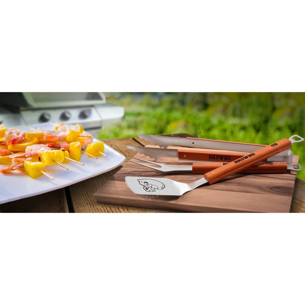 slide 2 of 4, NFL Cleveland Browns Classic Series 3pc BBQ Set, 3 ct