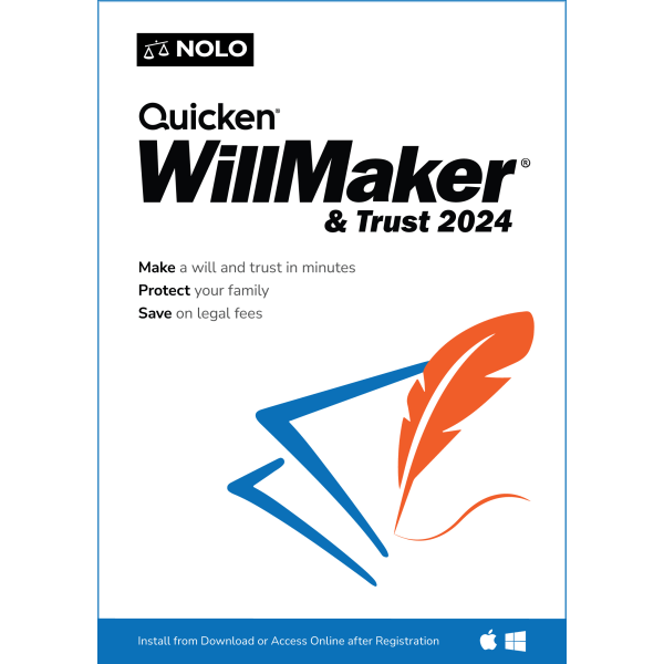slide 1 of 3, Quicken Willmaker & Trust, 2024, Windows, Product Key, 1 ct