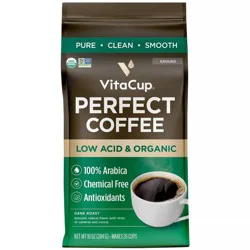 VitaCup Perfect Low Acid Dark Roast Ground Coffee - 10oz