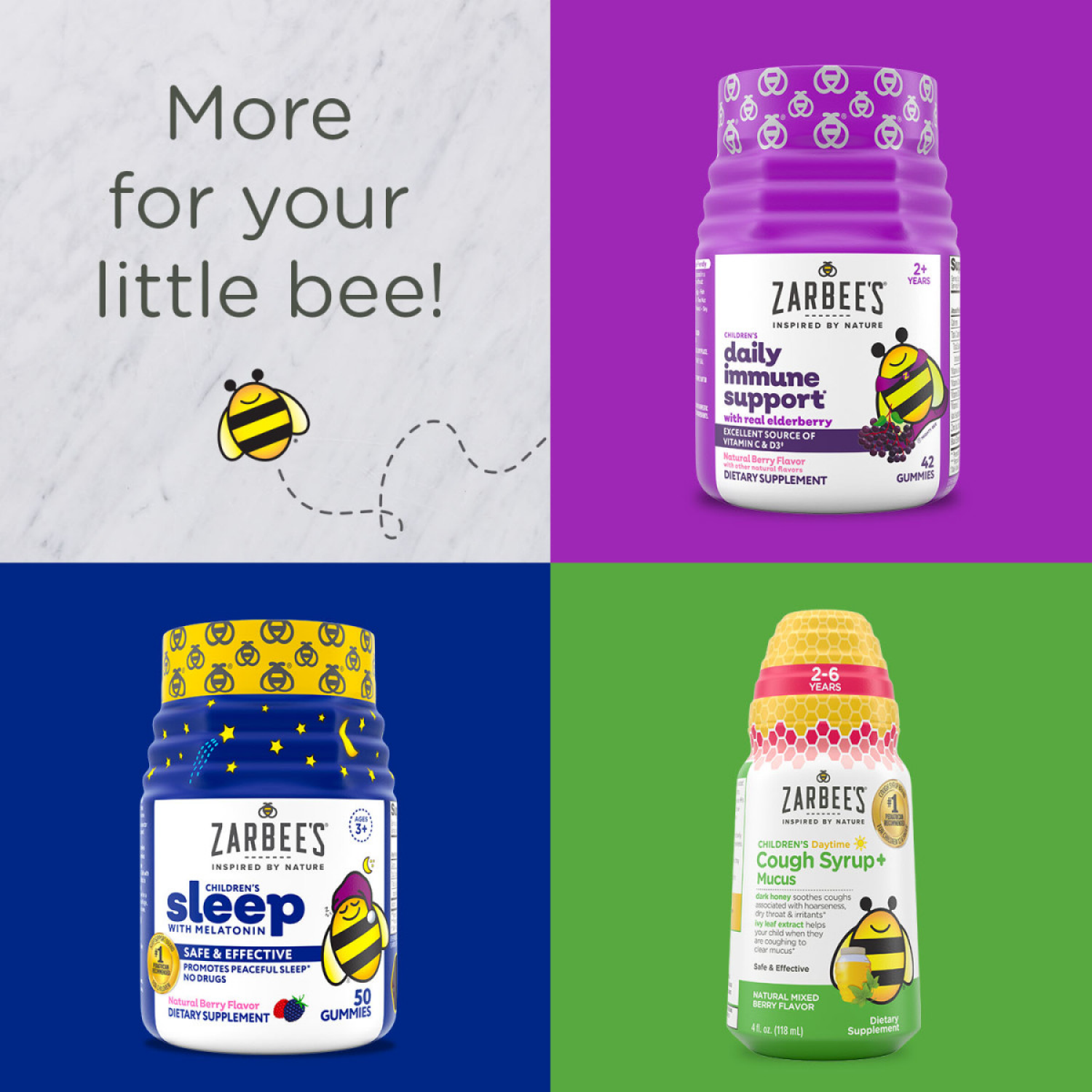 slide 2 of 8, Zarbee's Naturals Children's Complete Multivitamin + Probiotic Gummies, Natural Fruit, 70 Ct, 70 ct