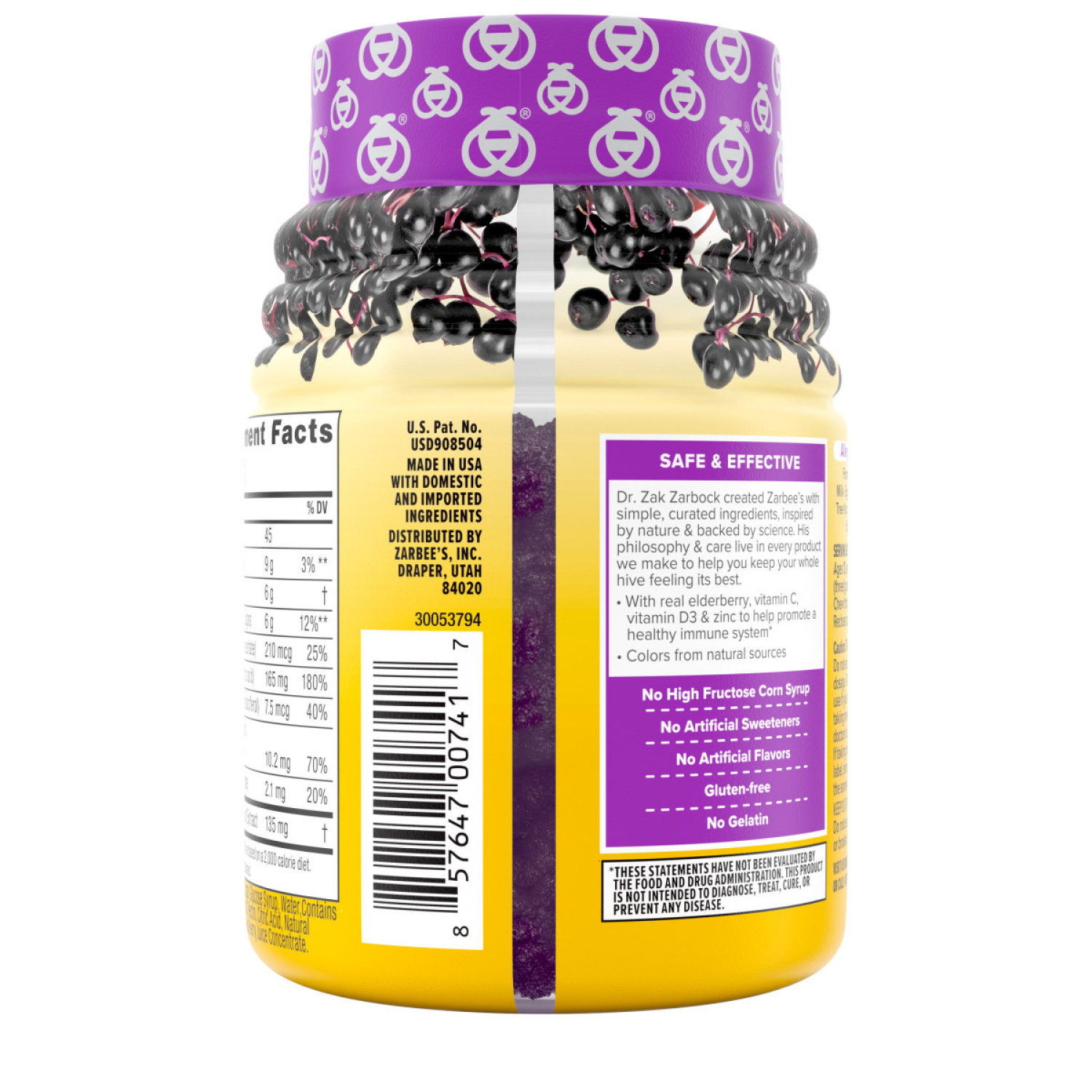 slide 4 of 5, Zarbee's Naturals Zarbee's Adult Elderberry Immune Support, 42 Gummies, 42 ct