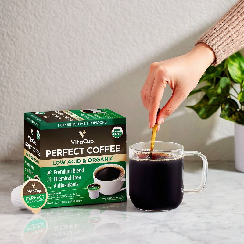 slide 2 of 8, VitaCup Perfect Low Acid Dark Roast Coffee Pods - 18ct, 18 ct