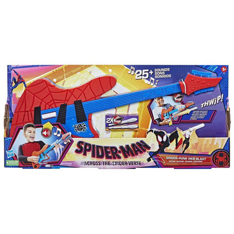 slide 4 of 8, Marvel Spider-Man: Across the Spider-Verse Spider-Punk Web Blast Spider-Man Guitar Toy, 1 ct