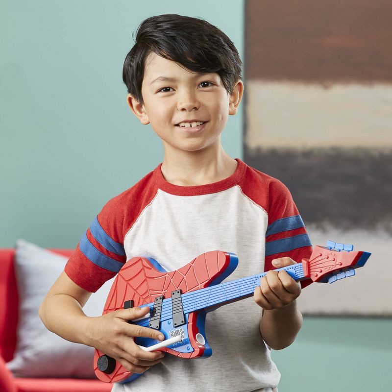 slide 7 of 8, Marvel Spider-Man: Across the Spider-Verse Spider-Punk Web Blast Spider-Man Guitar Toy, 1 ct