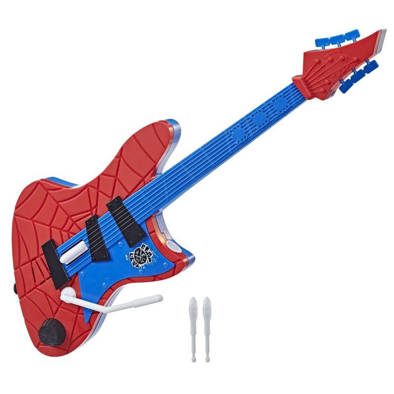 slide 1 of 8, Marvel Spider-Man: Across the Spider-Verse Spider-Punk Web Blast Spider-Man Guitar Toy, 1 ct