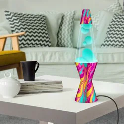 LAVA 14.5" Modern Pink Swirl Novelty Table Lamp: Modern Style Electric Novelty Table Lamp for All Ages, No Assembly Required