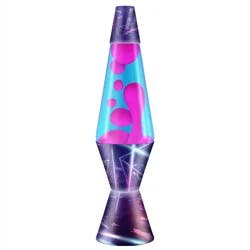 LAVA 14.5" Electric Blue Novelty Table Lamp: Electric Blue Glass Globe, Soothing Light, No Assembly Required