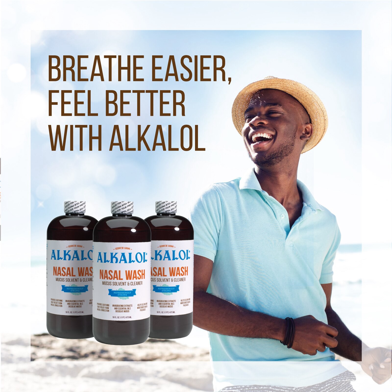 slide 2 of 4, The Alkalol Company Alkalol Nasal Wash, 3 16 Oz Bottles, 16 oz