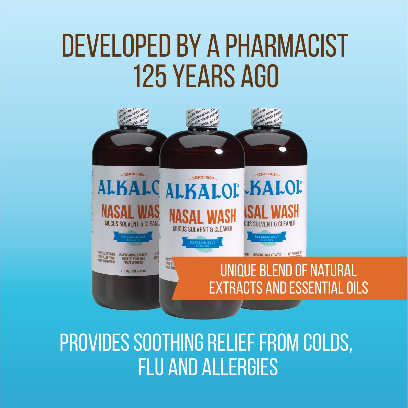 slide 3 of 4, The Alkalol Company Alkalol Nasal Wash, 3 16 Oz Bottles, 16 oz