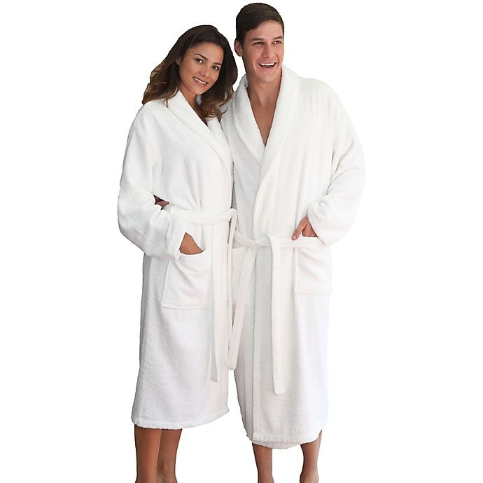 slide 2 of 5, Linum Home Textiles Small/Medium Turkish Cotton Terry Unisex Bathrobe - White, 1 ct