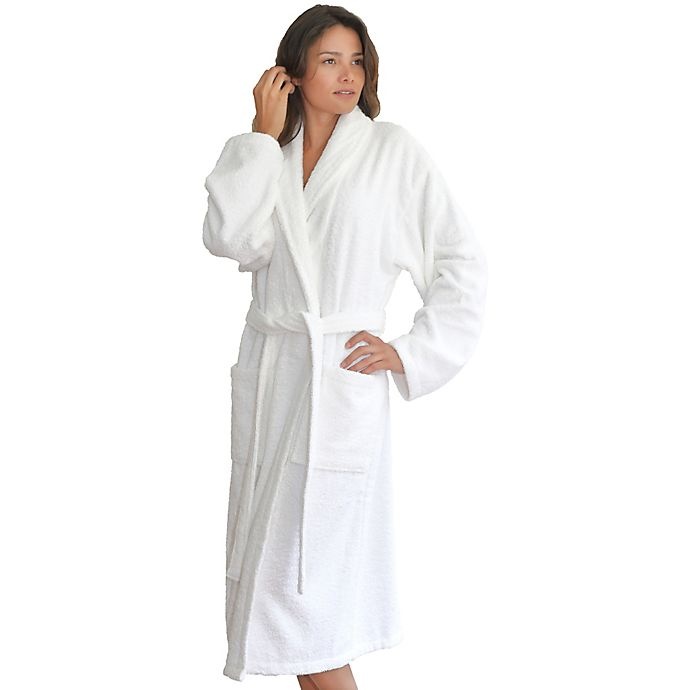 slide 3 of 5, Linum Home Textiles Small/Medium Turkish Cotton Terry Unisex Bathrobe - White, 1 ct