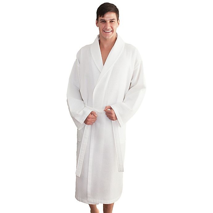 slide 3 of 4, Linum Home Textiles Small/Medium Unisex Turkish Cotton Waffle Bathrobe - White, 1 ct