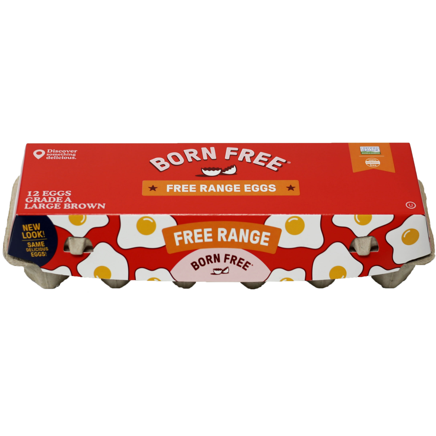 slide 1 of 5, Born Free Free Range Large Brown Eggs, 12 ct