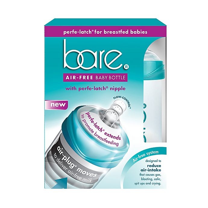 slide 2 of 5, BARE 8 oz. Polypropylene Air-Free Bottles with Perfe-Latch Nipples - Turquoise, 2 ct; 8 oz