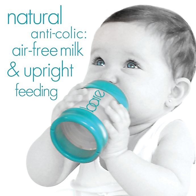 slide 4 of 5, BARE 8 oz. Polypropylene Air-Free Bottles with Perfe-Latch Nipples - Turquoise, 2 ct; 8 oz