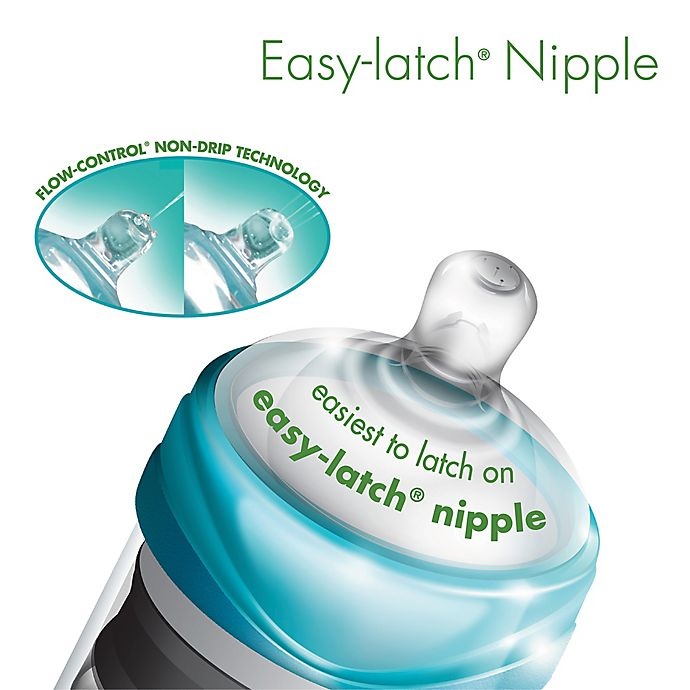 slide 3 of 5, BARE Polypropylene Air-Free Bottle w/Easy-Latch and Perfe-Latch Nipples - Turquoise, 4 oz