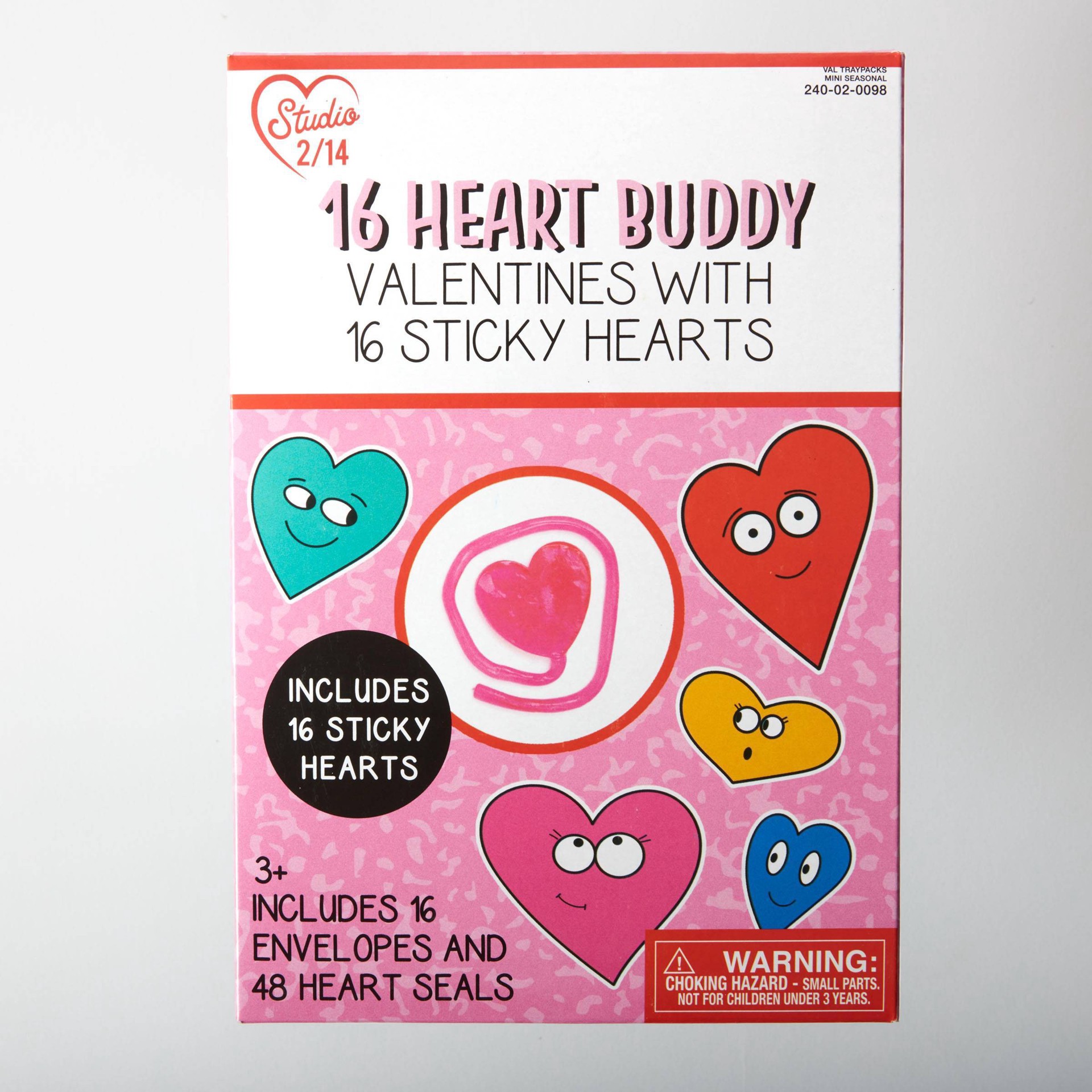 slide 1 of 3, Paper Magic 16ct Heart Buddy Valentine's Day Classroom Exchange Cards with Sticky Toys, 16 ct