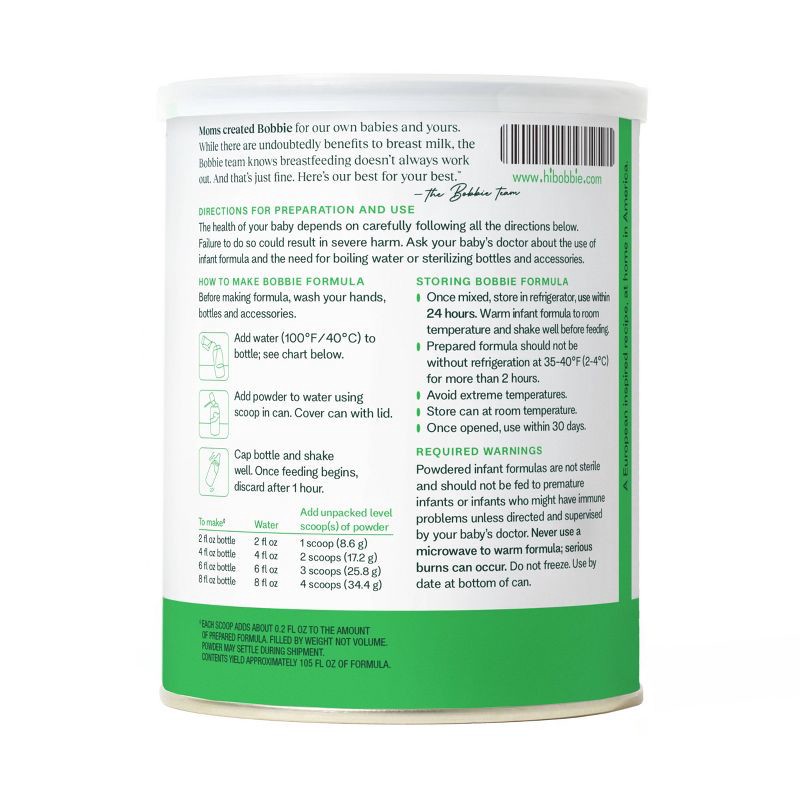 slide 2 of 8, Bobbie Organic Original Infant Formula - 14oz, 14 oz