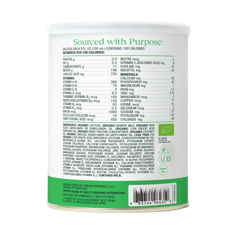 slide 3 of 8, Bobbie Organic Original Infant Formula - 14oz, 14 oz