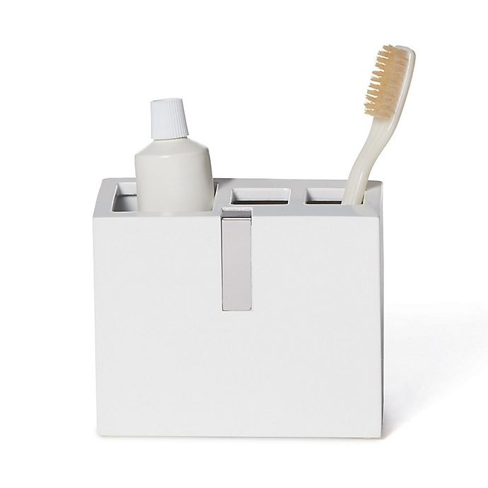 slide 2 of 2, Roselli Trading Houston Street Toothbrush Holder - White, 1 ct