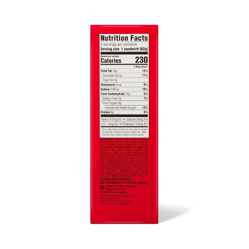 slide 2 of 3, Frozen Peanut Butter and Strawberry Jam Crustless Sandwich - 4ct - Market Pantry™, 4 ct
