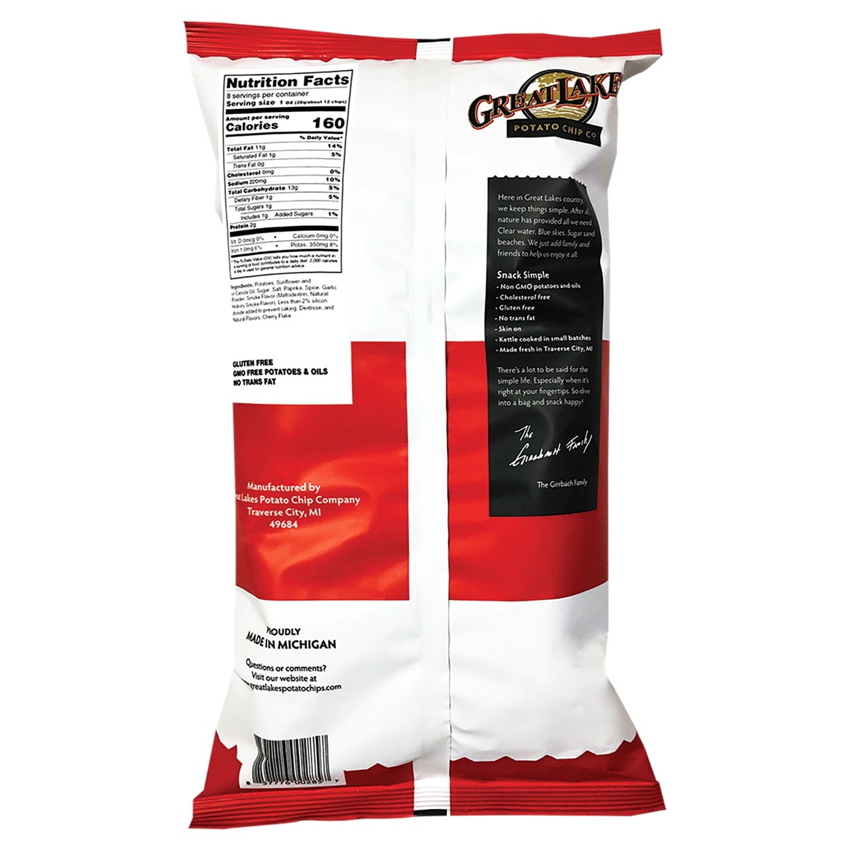 slide 2 of 2, Great Lakes Potato Chip Kettle Cooked Michigan Cherry Bbq Potato Chips 8 oz Bag, 8 oz