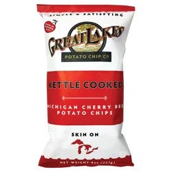 Great Lakes Potato Chip Kettle Cooked Michigan Cherry Bbq Potato Chips 8 oz Bag