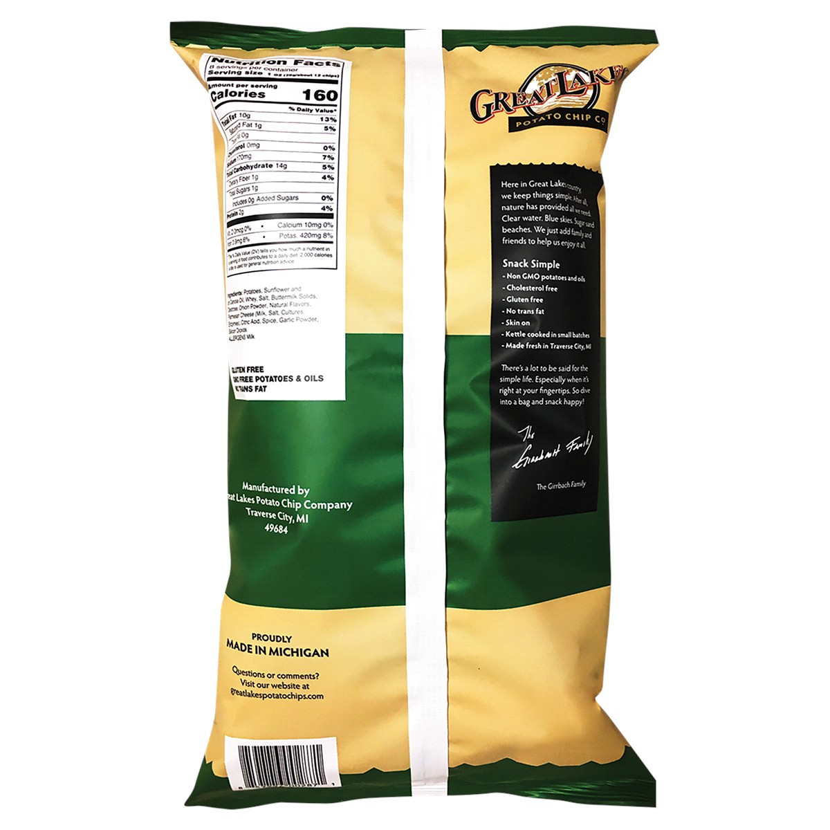 slide 2 of 2, Great Lakes Potato Chip Kettle Cooked Parmesan Ranch Potato Chips 8 oz Bag, 8 oz