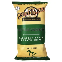 Great Lakes Potato Chip Kettle Cooked Parmesan Ranch Potato Chips 8 oz Bag