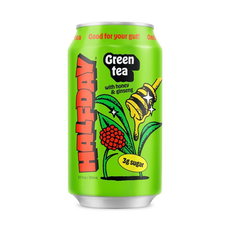 slide 1 of 10, Halfday Iced Tea Halfday Green Tea with Honey and Ginseng Iced Tea - 12 fl oz Can, 12 fl oz